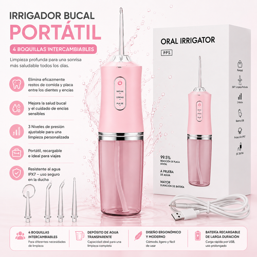 Irrigador Bucal PremiumPro✨ Experimenta una Limpieza Dental Profunda 💦